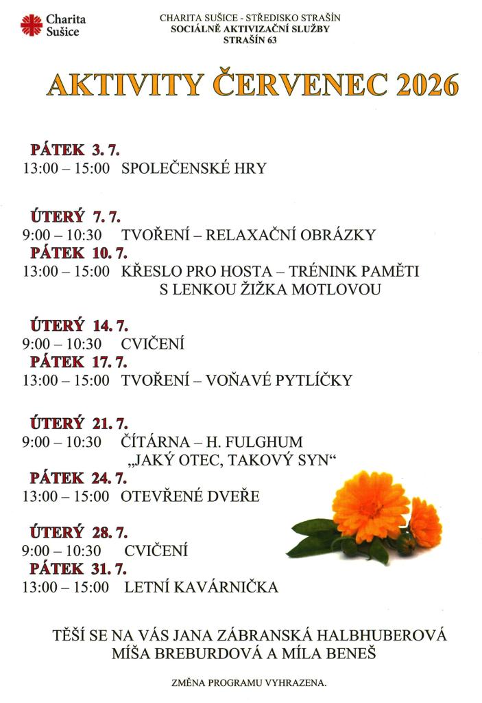 aktivity červenec